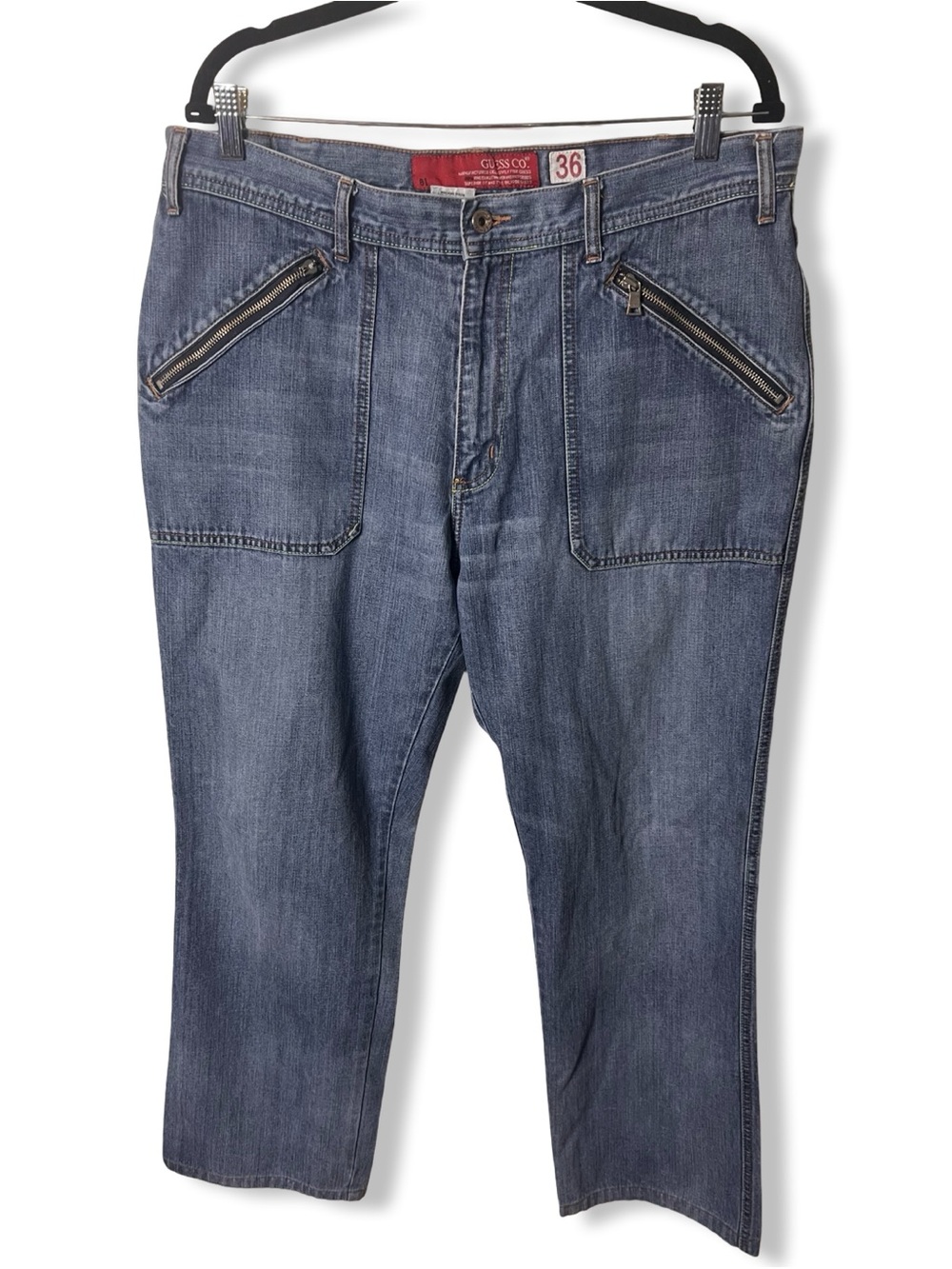 Guess Women’s Vintage Zipper Pocket Capri‎ Jeans Medium Wash Blue Sz. 36